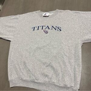 Logo Athletic Gray Titans Crewneck Sweater